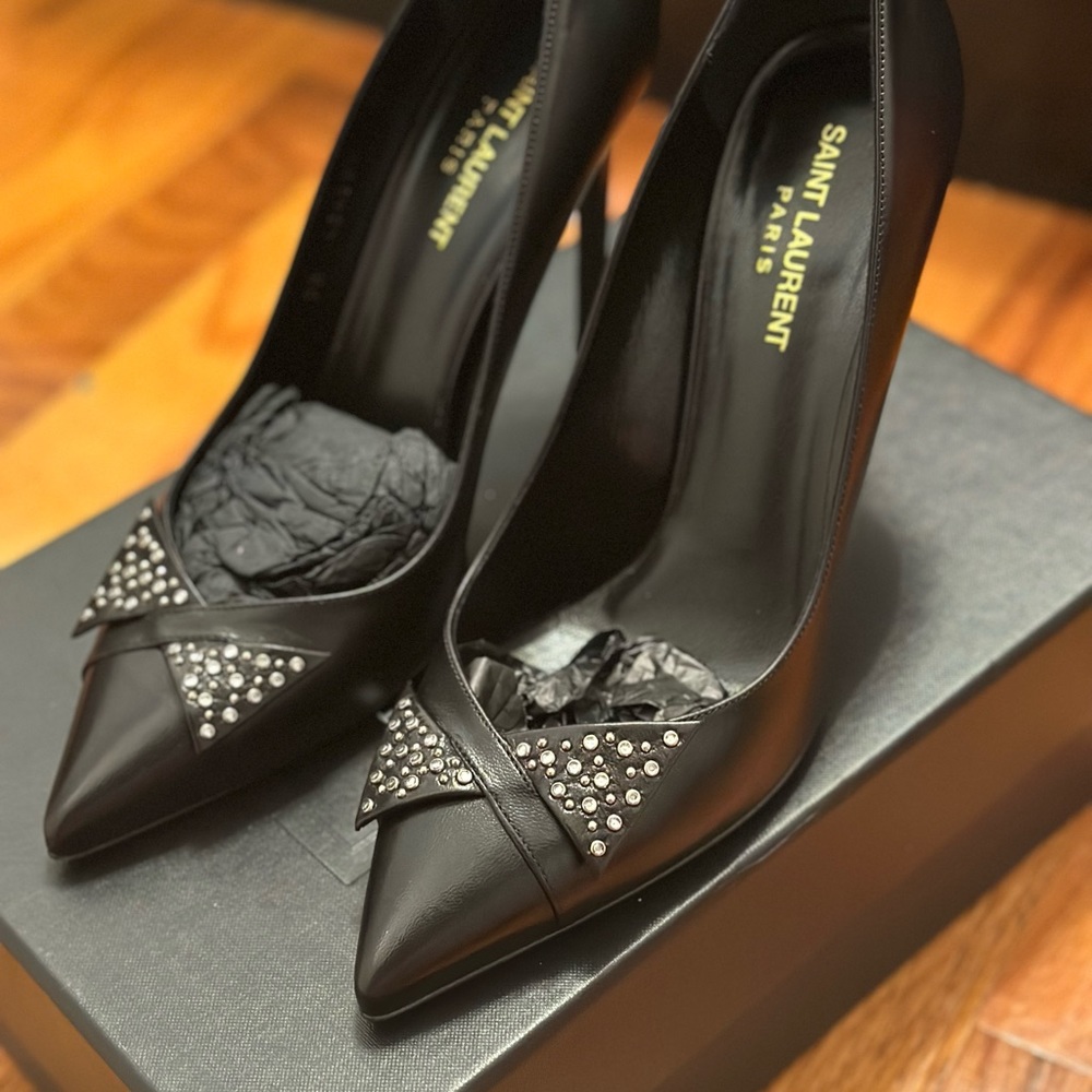 Saint Lauren Heels  Black Size 39 US 8 - Picture 3 of 4